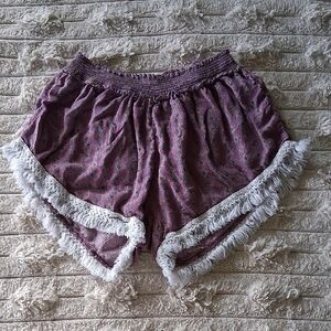 Comfortable Purple and White Pajama Shorts with Relaxed Fit